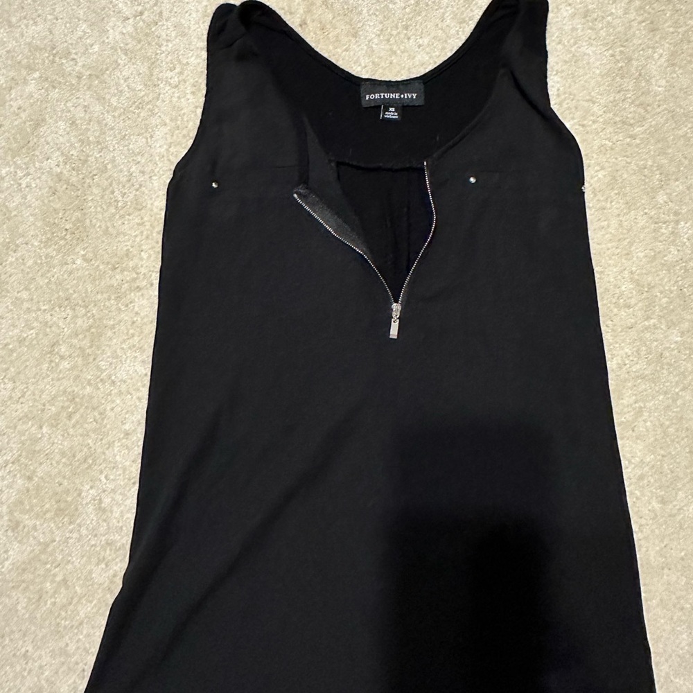 Formal Zip Black Tank Top Never Worn